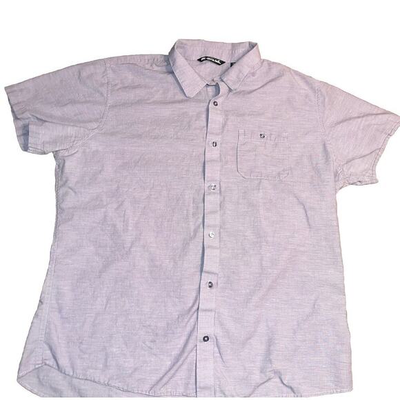 Travis Mathew Shirt Mens XXL Purple Heather Short Sleeve Button - Picture 1 of 5